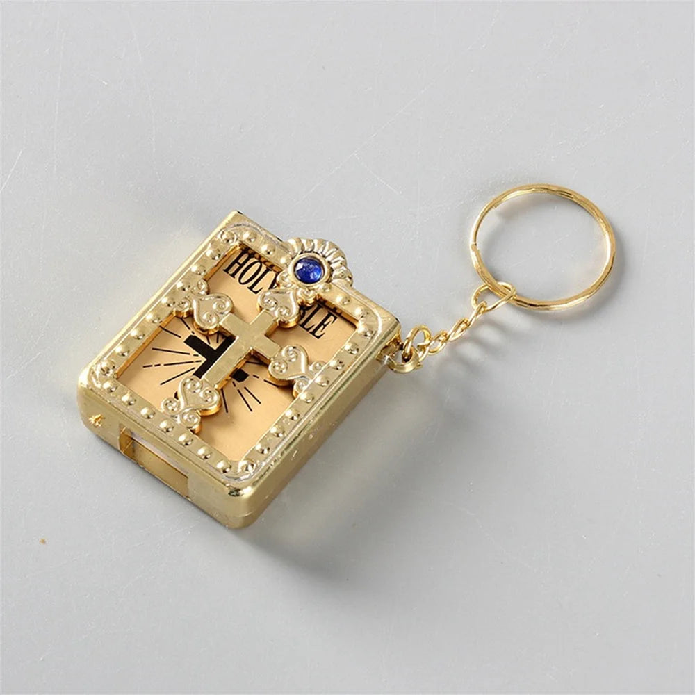 Detachable Mini Bible Keychain for Christians Religious Jesus Cross Key Ring Church Souvenirs Car Bag Pendant