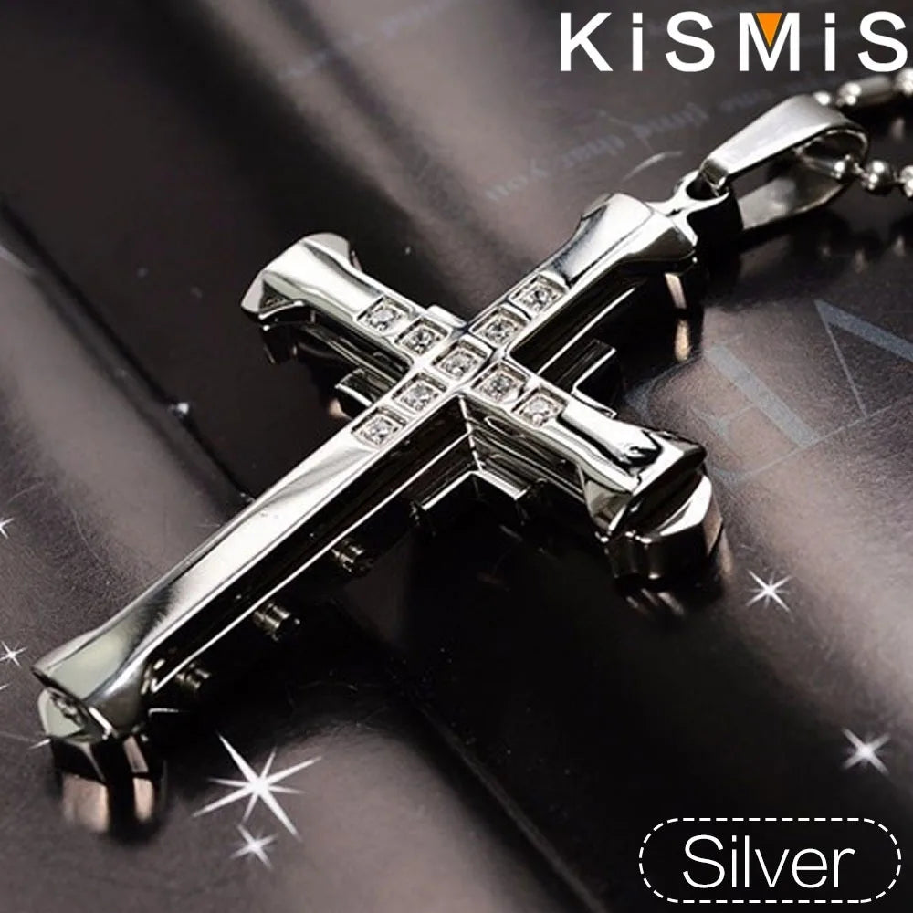1PC Stainless Steel Cross Necklace Pendant Jewelry
