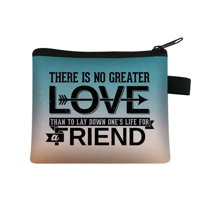 Christian Bible Verse Coin Purse Women Wallet The Lord Sustains Me Money Bag Small Handbag Floral Purses ID Credit Card Holder