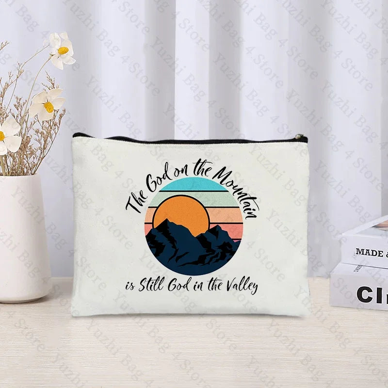 Love Jesus Pattern Zipper Makeup Bag Christianity Catholicism Cosmetic Cases Faith in Jesus Christ Travel Lipstick Pouch Gifts