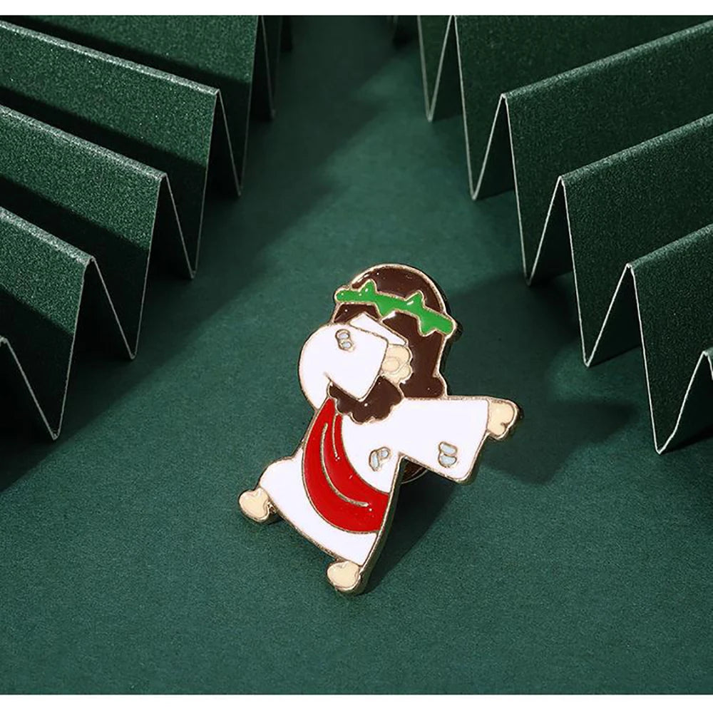 Jesus Messiah Shirt Lapel Pins Cartoon Character Brooches Enamel Christian Faith Icon Badge Clothes Bag Jewelry Gift for Friend