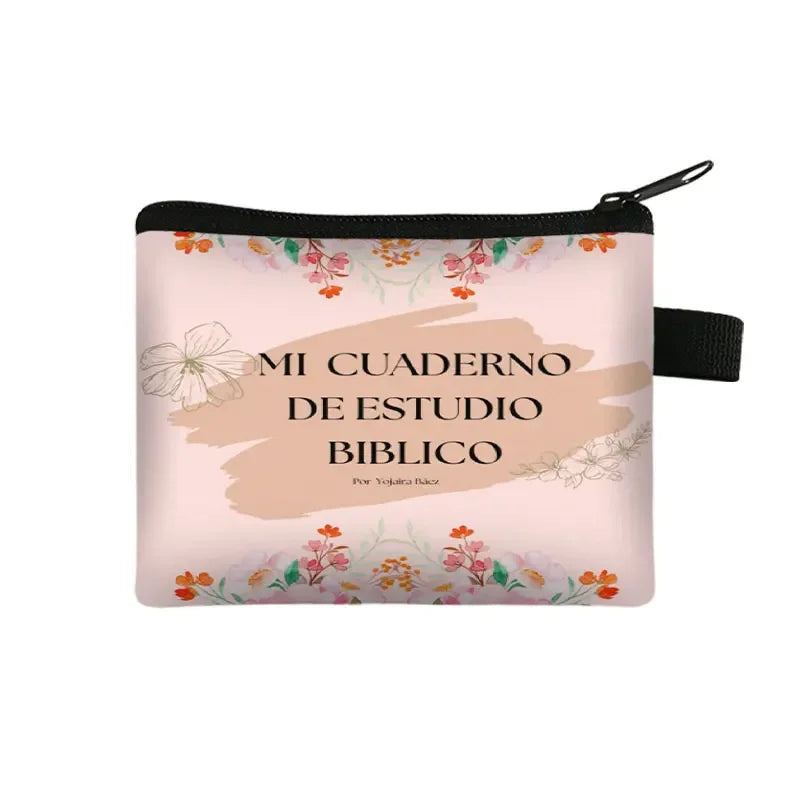 Bible Verse in Spanish Wallet Women Coin Purse Christian Gift Con Dios Todo Es Posible Money Bag Dios Es Amor Small Purses