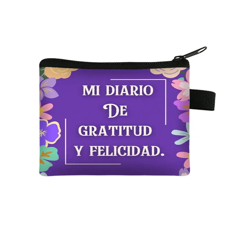 Bible Verse in Spanish Wallet Women Coin Purse Christian Gift Con Dios Todo Es Posible Money Bag Dios Es Amor Small Purses