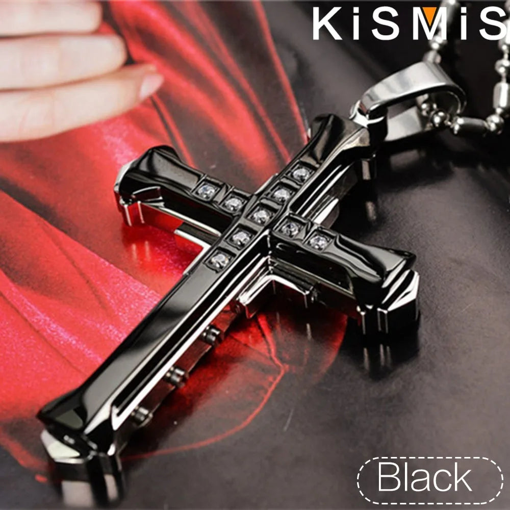 1PC Stainless Steel Cross Necklace Pendant Jewelry