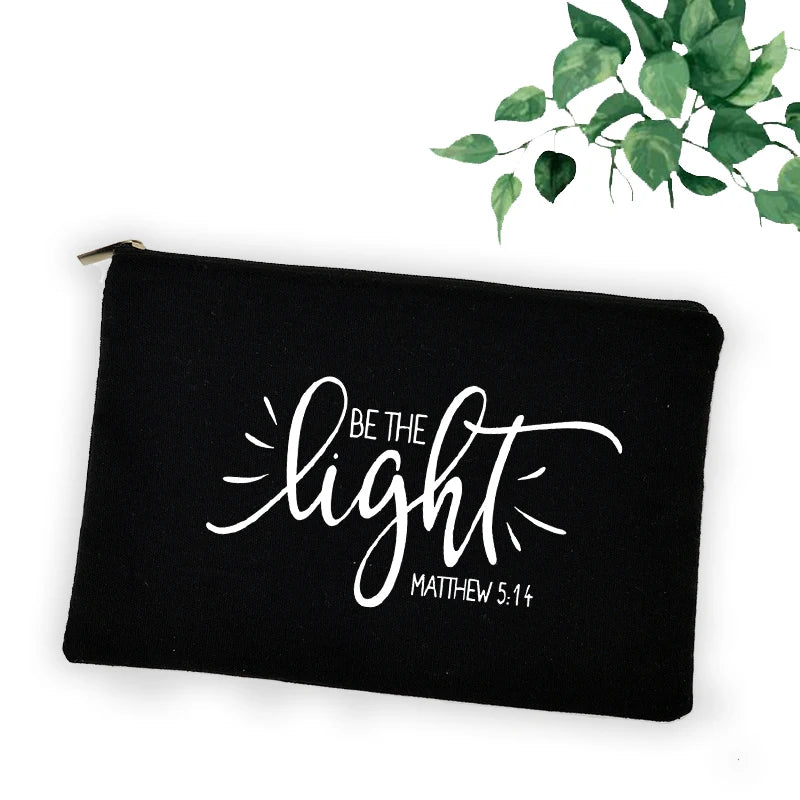 Cross Jesus Faith Christian Cosmetic Bag Girl Lipstick Bags Women Make Up Organizer Pouch Toiletry Case Pencil Bag Easter Gifts