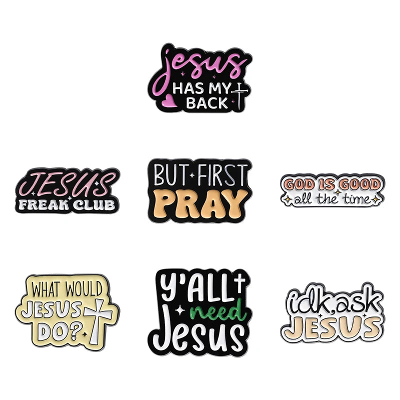 Jesus Club Enamel Pin Jesus Has My Back Emblems Religion Brooches Lapel Badge Jewelry Gifts For Christian