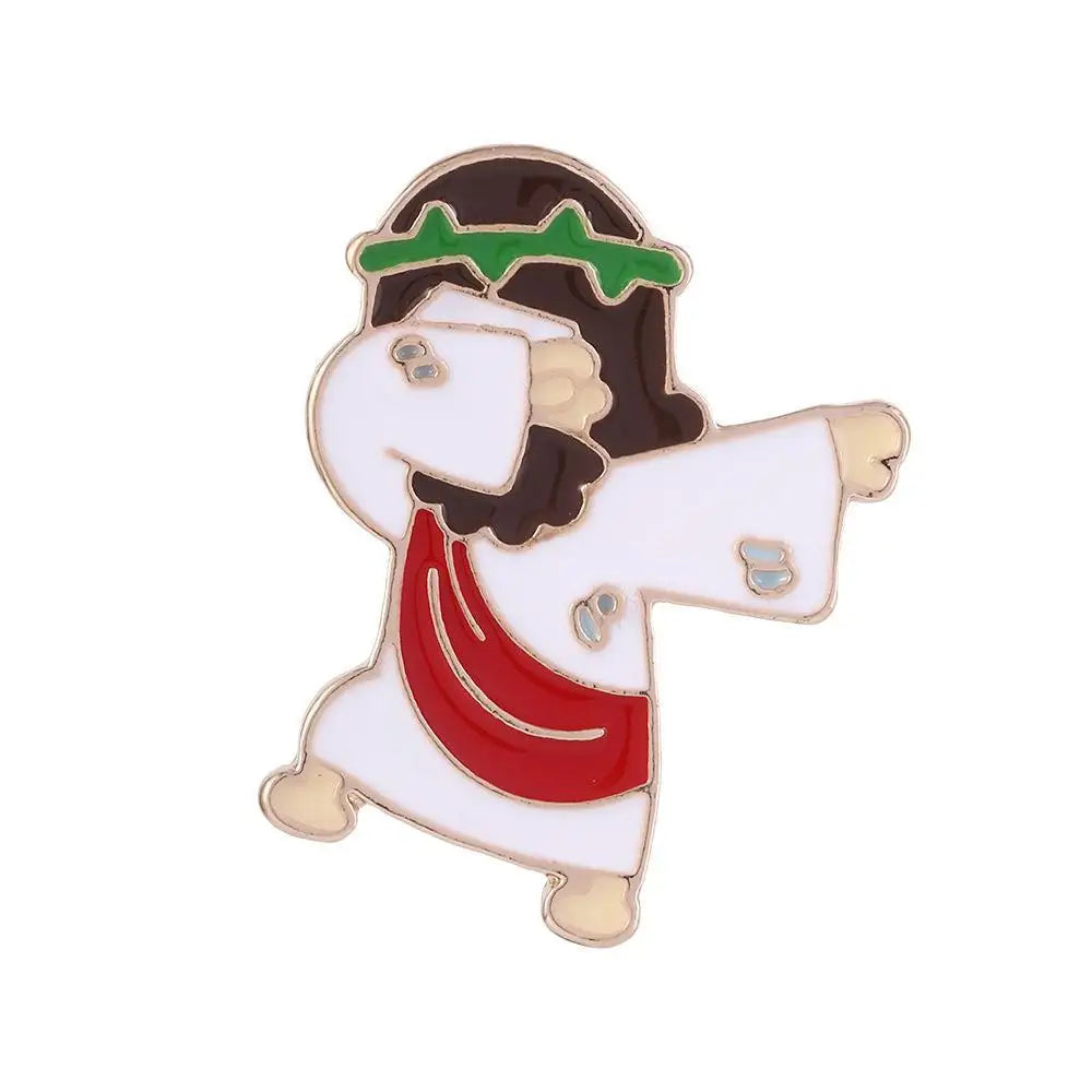 Jesus Messiah Shirt Lapel Pins Cartoon Character Brooches Enamel Christian Faith Icon Badge Clothes Bag Jewelry Gift for Friend