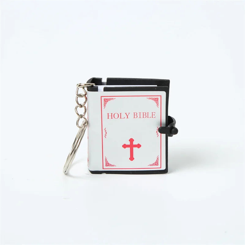 Mini English Bible Keychain, Christian Jesus Cross Keychain, Couple's Bag, Charm Prayer, God Bless, Keyframe Accessories