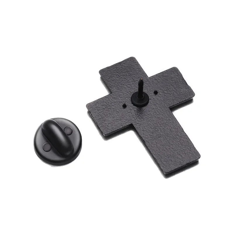 Christian Cross Enamel Pins Jesus Crown Of Thorns Brooches Backpack Clothes Shirt Lapel Badges Punk Gothic Bags Pin Accessories