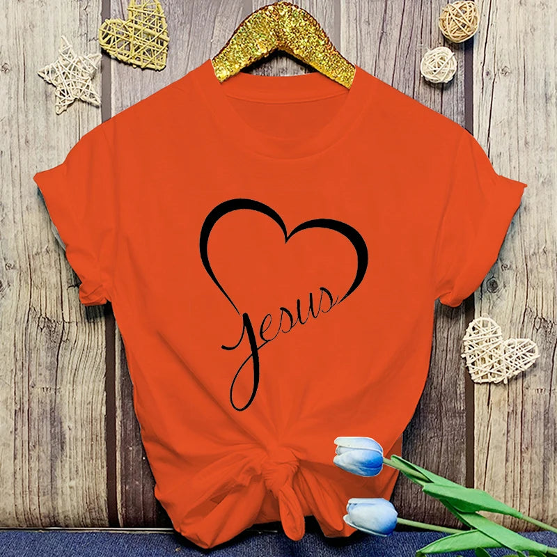 New Hot Christianity Jesus Love Print T-Shirts Women Men Summer Casual T-Shirts O Neck Short-Sleeved T-Shirts Fashion Shirts Tee