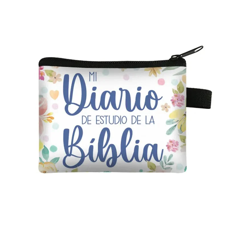 Bible Verse in Spanish Wallet Women Coin Purse Christian Gift Con Dios Todo Es Posible Money Bag Dios Es Amor Small Purses