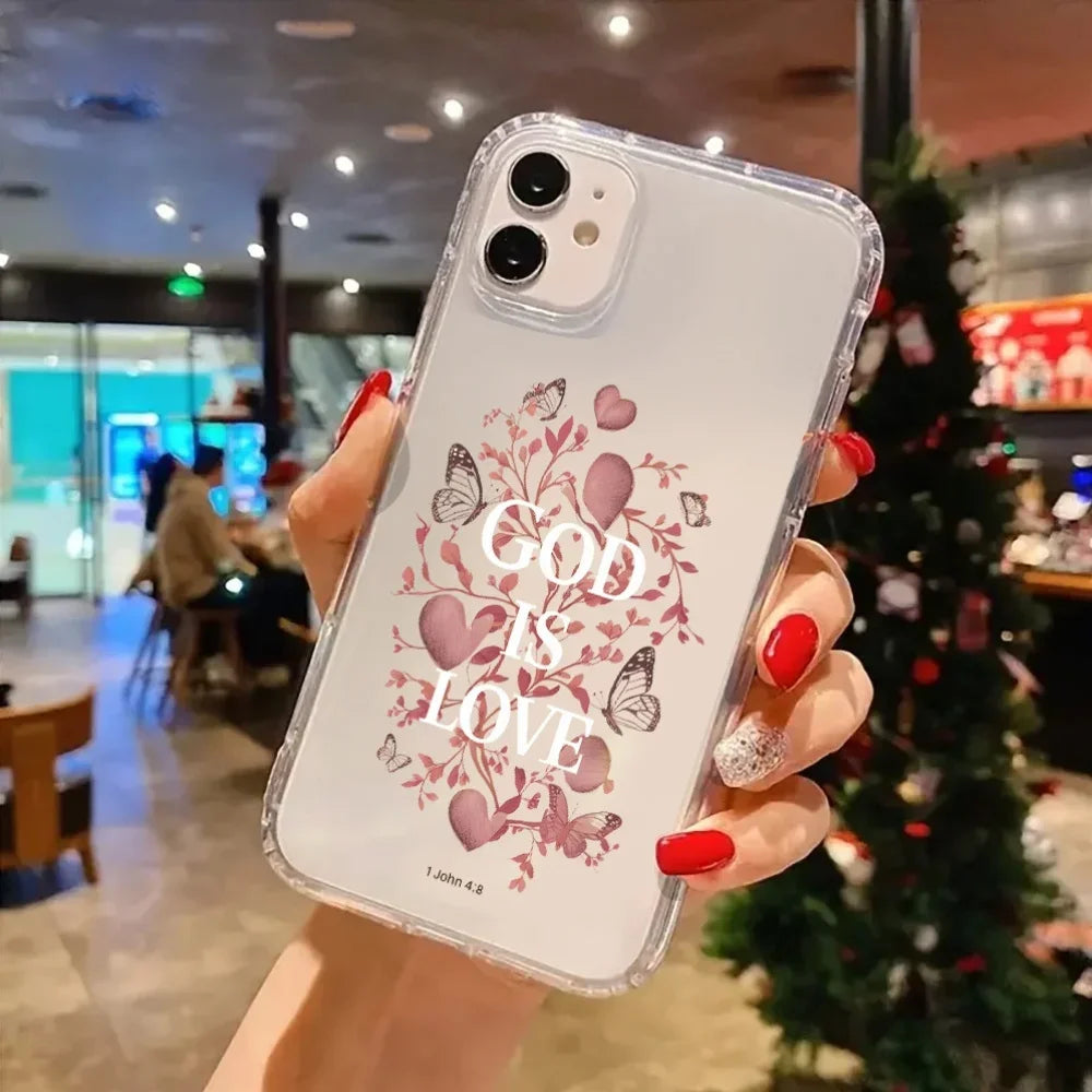 Christian Aesthetic Clear Phone Case for Iphone 16 11 15 14 13 12 Pro Max XR Plus Cover Birthday Christmas Gifts for Women