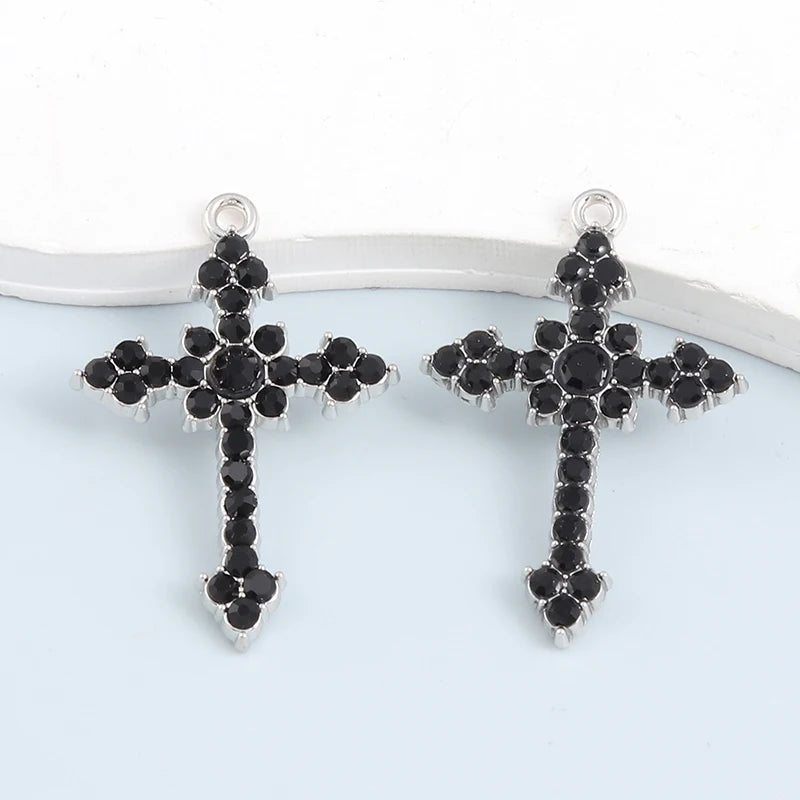 10pcs New Cross Charms Religious Y2K Style Fashion Pendants For Making DIY Jewelry Handmade Findings Accessories Necklace Crafts