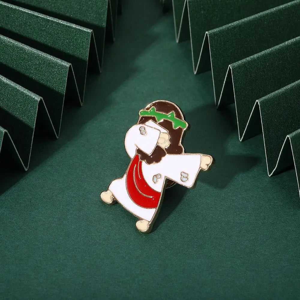 Jesus Messiah Shirt Lapel Pins Cartoon Character Brooches Enamel Christian Faith Icon Badge Clothes Bag Jewelry Gift for Friend