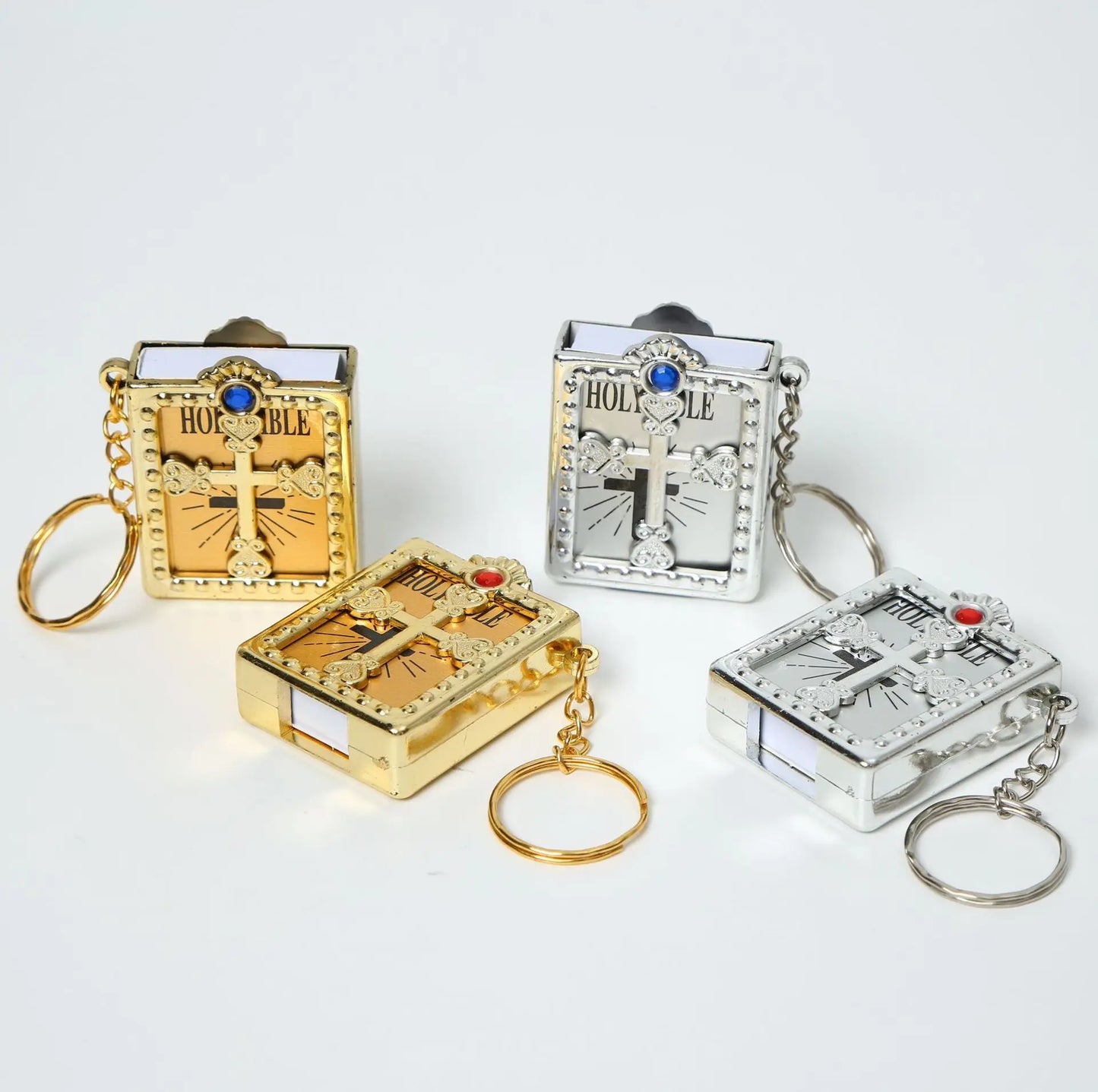 Detachable Mini Bible Keychain for Christians Religious Jesus Cross Key Ring Church Souvenirs Car Bag Pendant