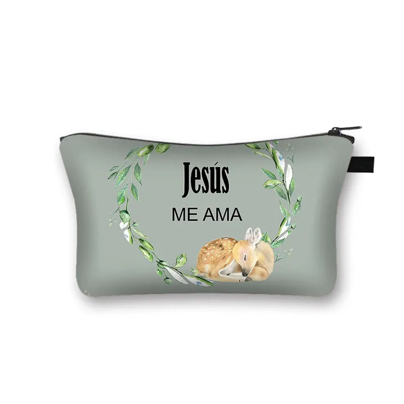 Christian Bible Verse in Spanish Cosmetic Case Con Dios Todo Es Posible Makeup Bag Dios Es Amor Beauty Bag Wash Bag Cosmetic Bag