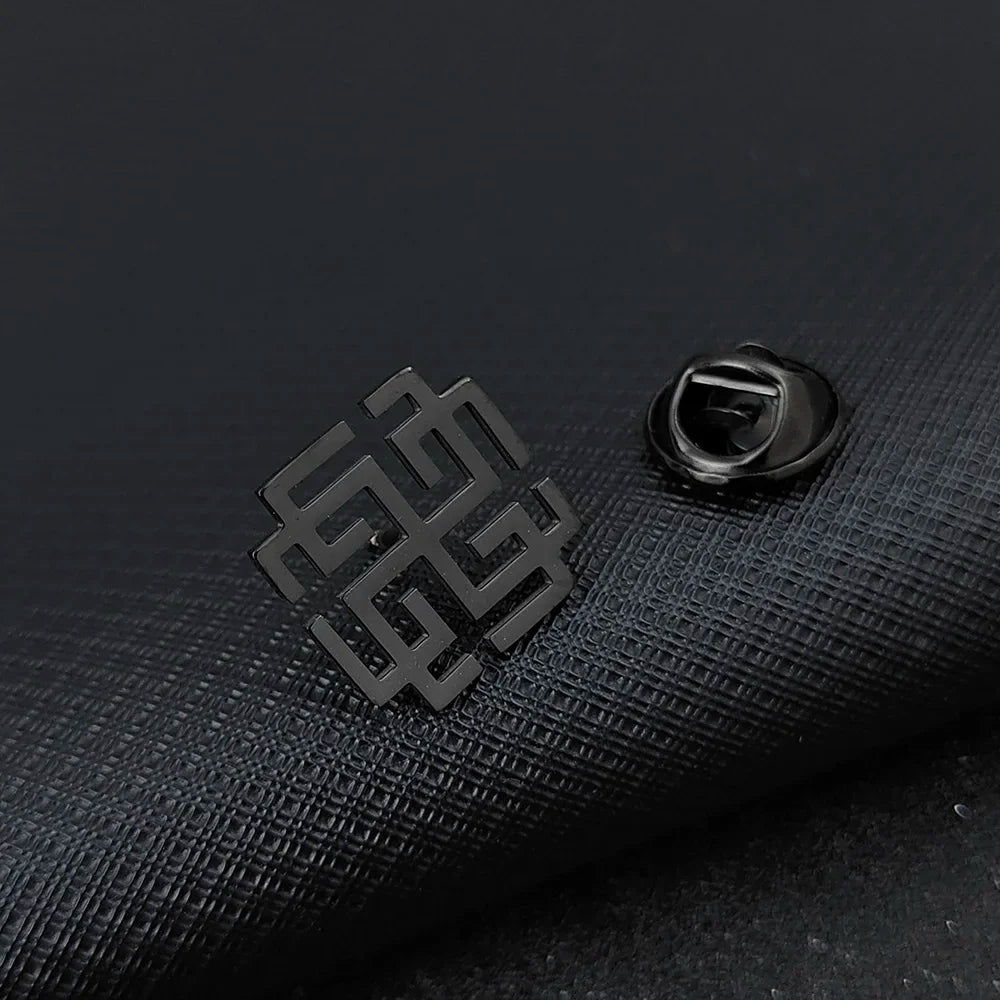 Retro Cross of Lilies Brooches for Men Stainless Steel Christian Cross Symbol Badge Groom Suit Lapel Pin Wedding Accessories