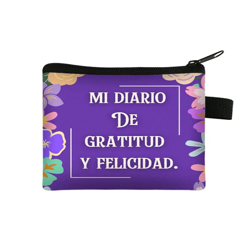 Bible Verse in Spanish Wallet Women Coin Purse Christian Gift Con Dios Todo Es Posible Money Bag Dios Es Amor Small Purses