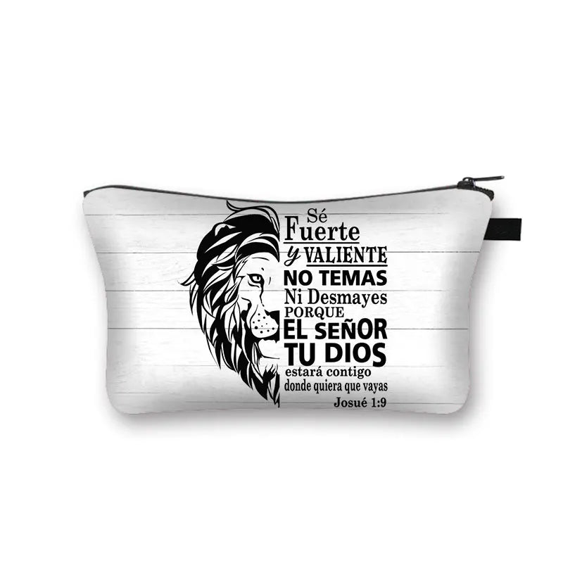 Christian Bible Verse in Spanish Cosmetic Case Con Dios Todo Es Posible Makeup Bag Dios Es Amor Beauty Bag Wash Bag Cosmetic Bag