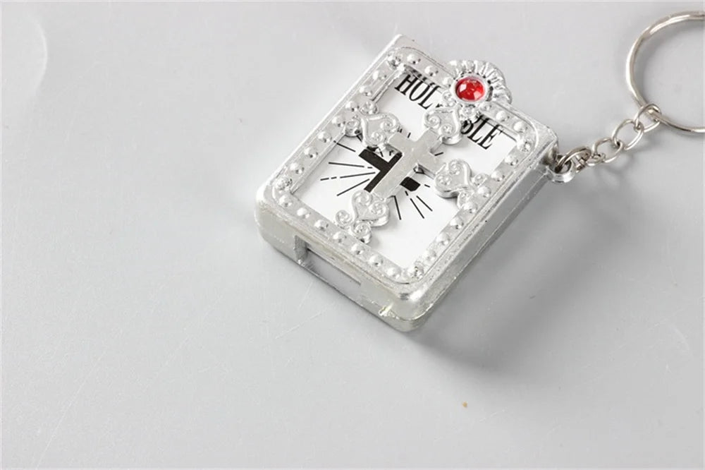 Detachable Mini Bible Keychain for Christians Religious Jesus Cross Key Ring Church Souvenirs Car Bag Pendant