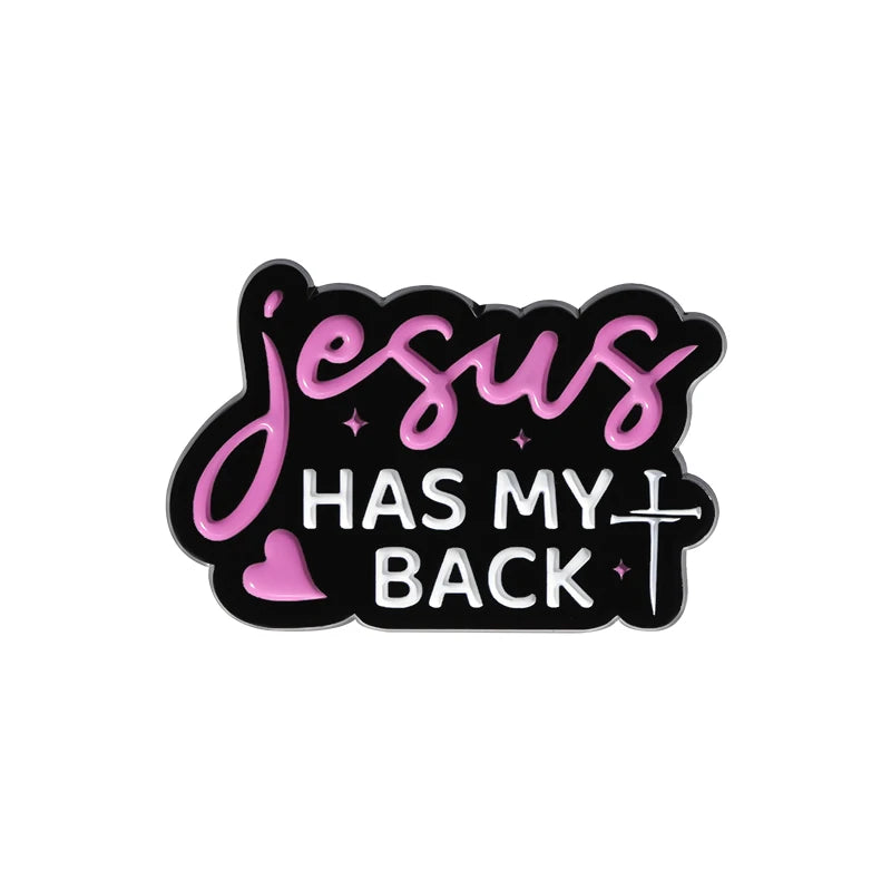 Jesus Club Enamel Pin Jesus Has My Back Emblems Religion Brooches Lapel Badge Jewelry Gifts For Christian