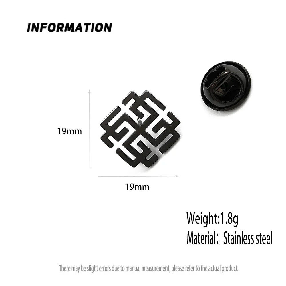 Retro Cross of Lilies Brooches for Men Stainless Steel Christian Cross Symbol Badge Groom Suit Lapel Pin Wedding Accessories