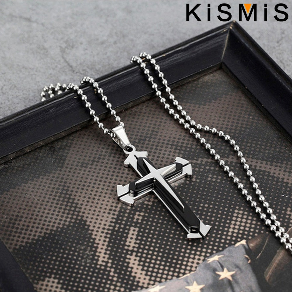 1PC Stainless Steel Cross Necklace Pendant Jewelry