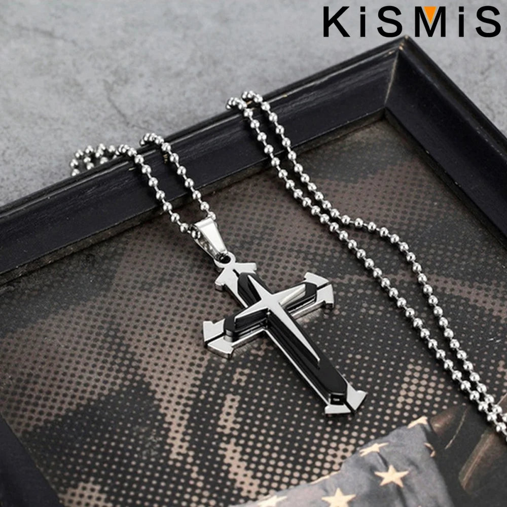 1PC Stainless Steel Cross Necklace Pendant Jewelry
