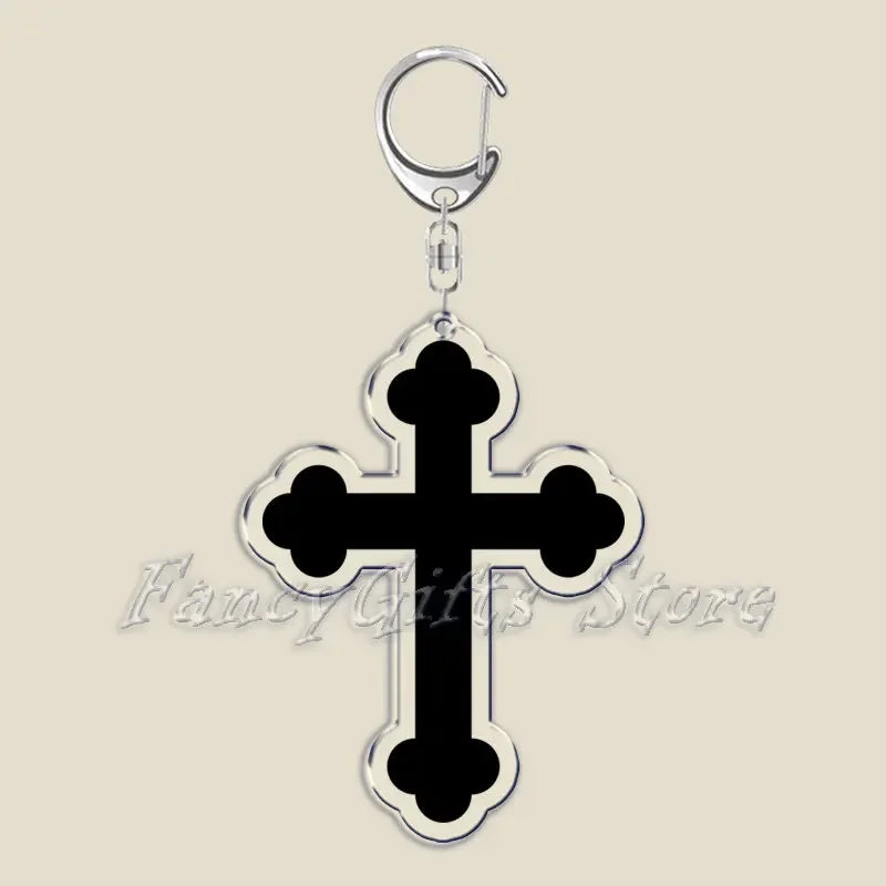 Orthodox Jesus Icon Keychain Christian God Cross Double Sided Keyring Chain Key Ring Chains for Bag Pendant Aaccessories Gift