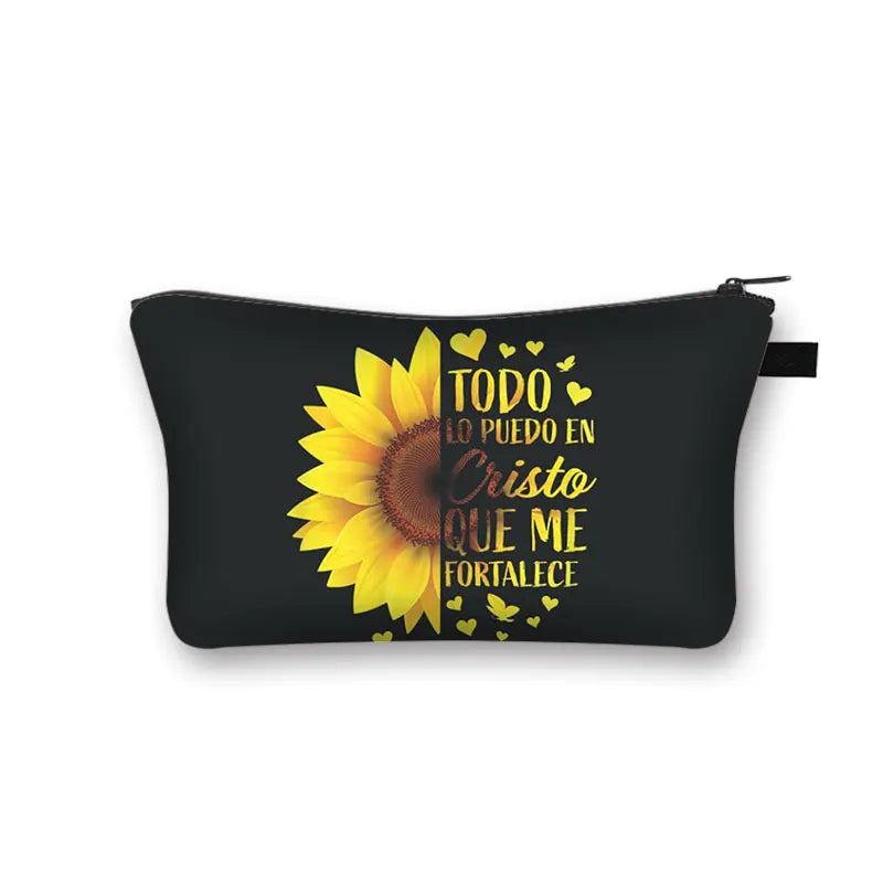 Christian Bible Verse in Spanish Cosmetic Case Con Dios Todo Es Posible Makeup Bag Dios Es Amor Beauty Bag Wash Bag Cosmetic Bag