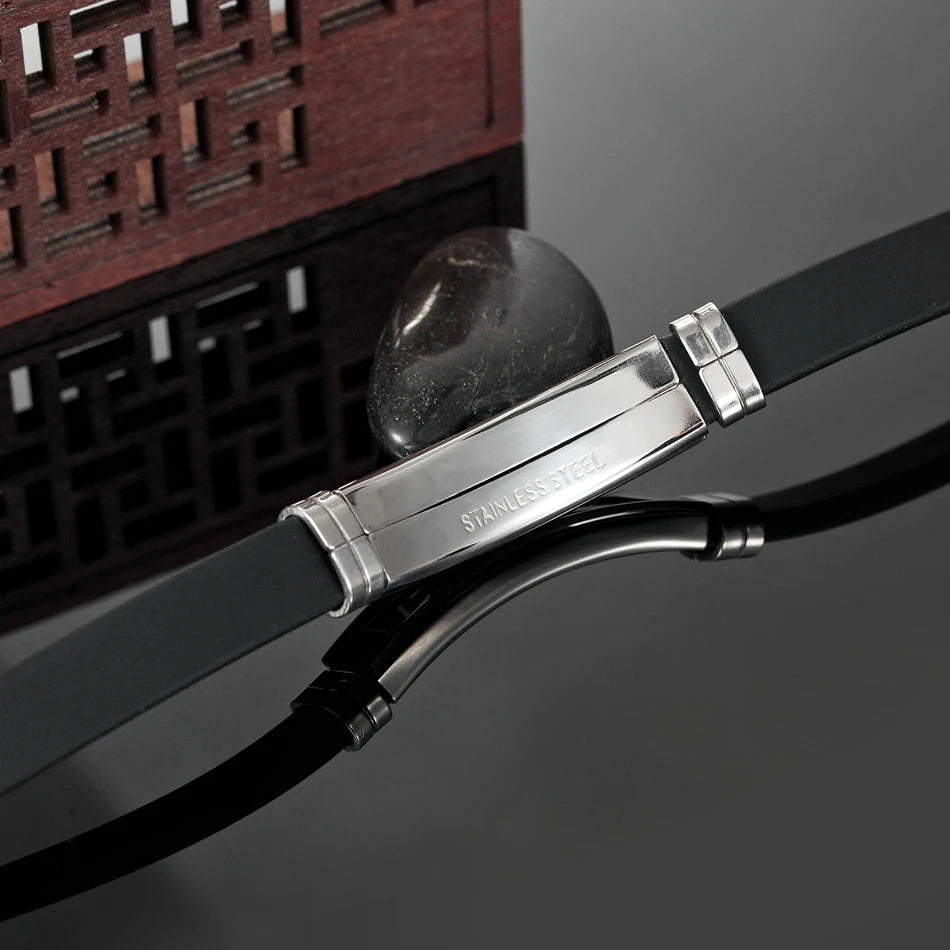 Christian Jesus Fish Cross Bracelet Ichthys Ichtus Symbol Stainless Steel Accessories Silicone Wristband Washable Summer Jewelry