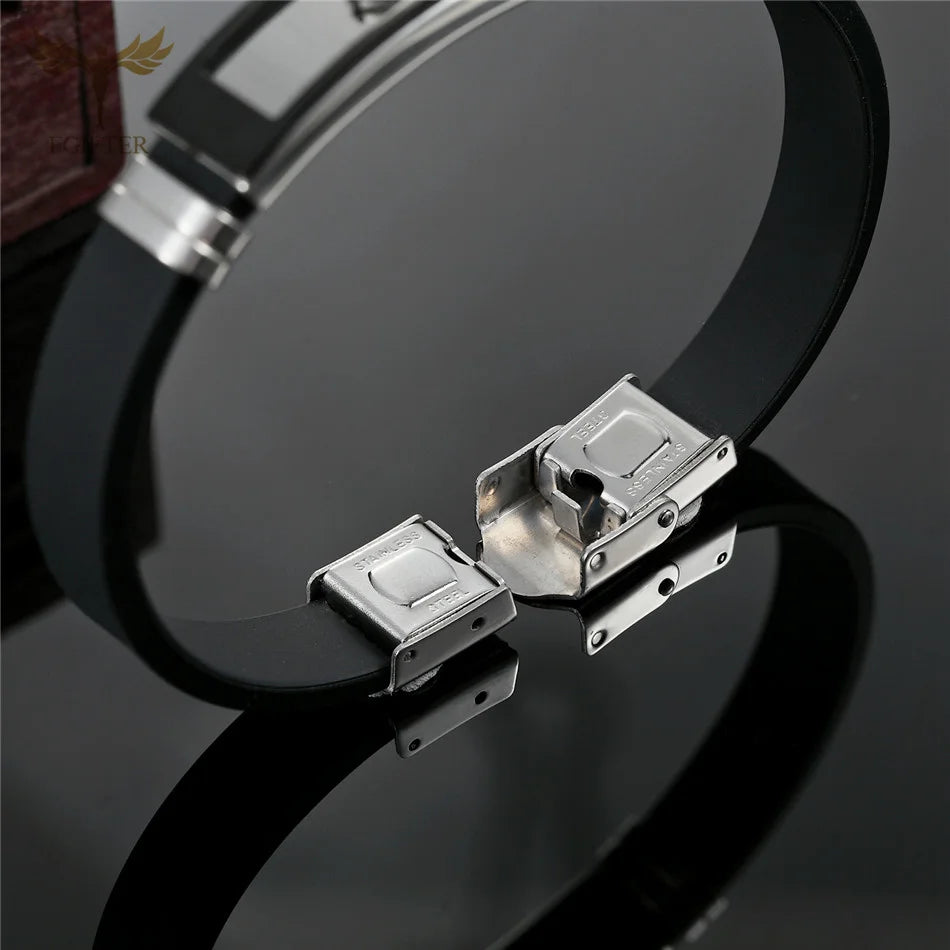 Christian Jesus Fish Cross Bracelet Ichthys Ichtus Symbol Stainless Steel Accessories Silicone Wristband Washable Summer Jewelry