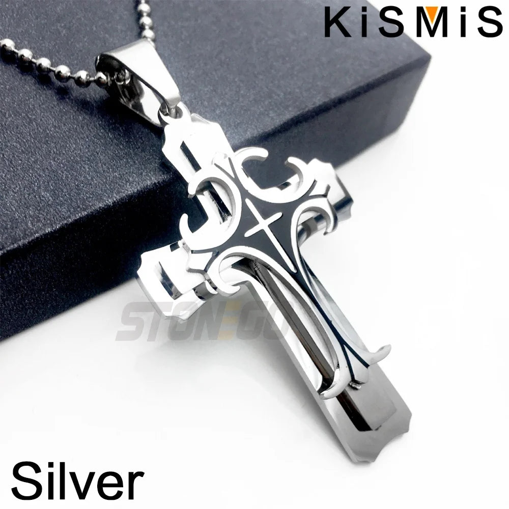 1PC Stainless Steel Cross Necklace Pendant Jewelry