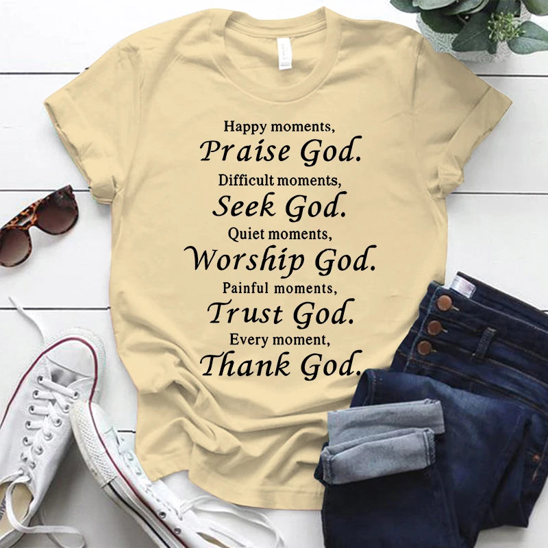 Thanks God Fashion Shirts for Men/Women; Christian Short Sleeve; Faith Shirts; God T-shirts; Unisex Jesus Shirts; Gifts for Chri
