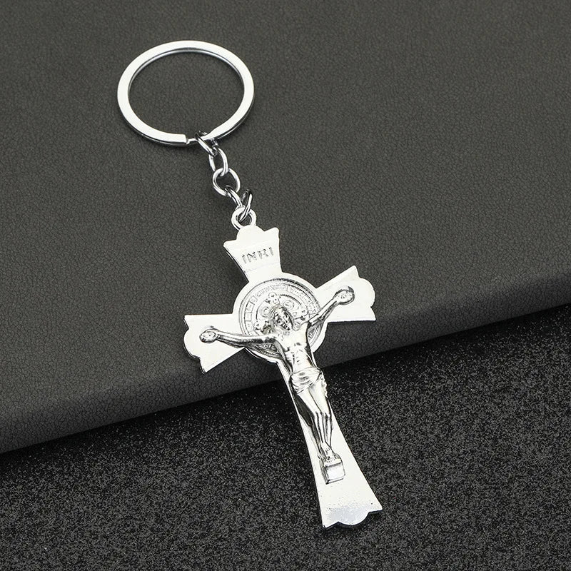 Jesus Cross Keychains Christian Religious Beliefs Key Chains Fashion Jewelry Accessories Gift 2023 Bag Charm Car Keyring