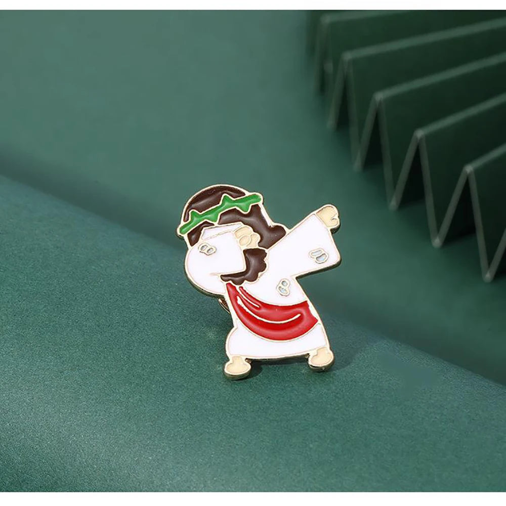 Jesus Messiah Shirt Lapel Pins Cartoon Character Brooches Enamel Christian Faith Icon Badge Clothes Bag Jewelry Gift for Friend