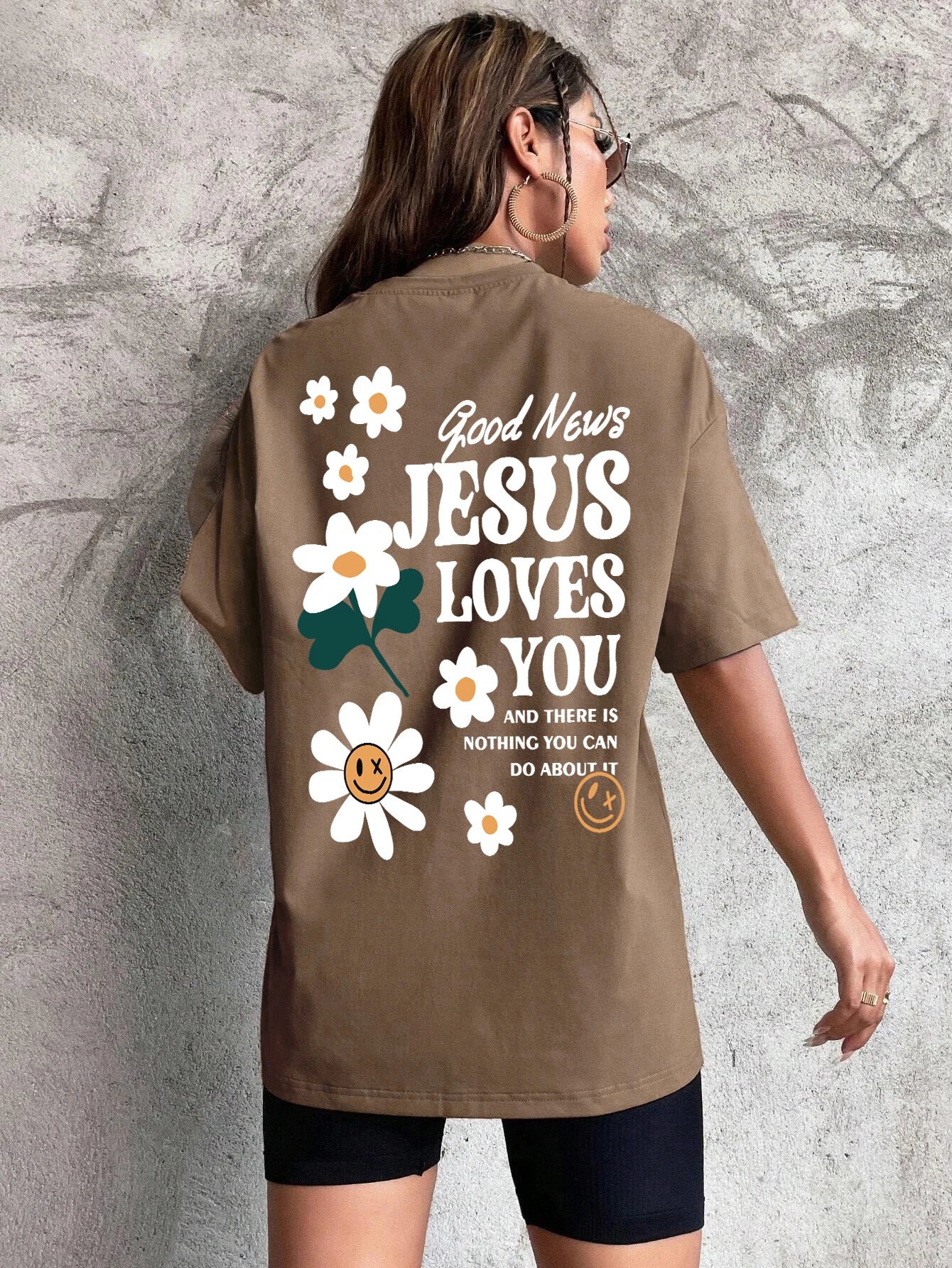 Good News Jesus Loves You Print Women T-Shirt Summer O-Neck T Shirts Basic All-Match Short Sleeve Breathable Comfortable Tops