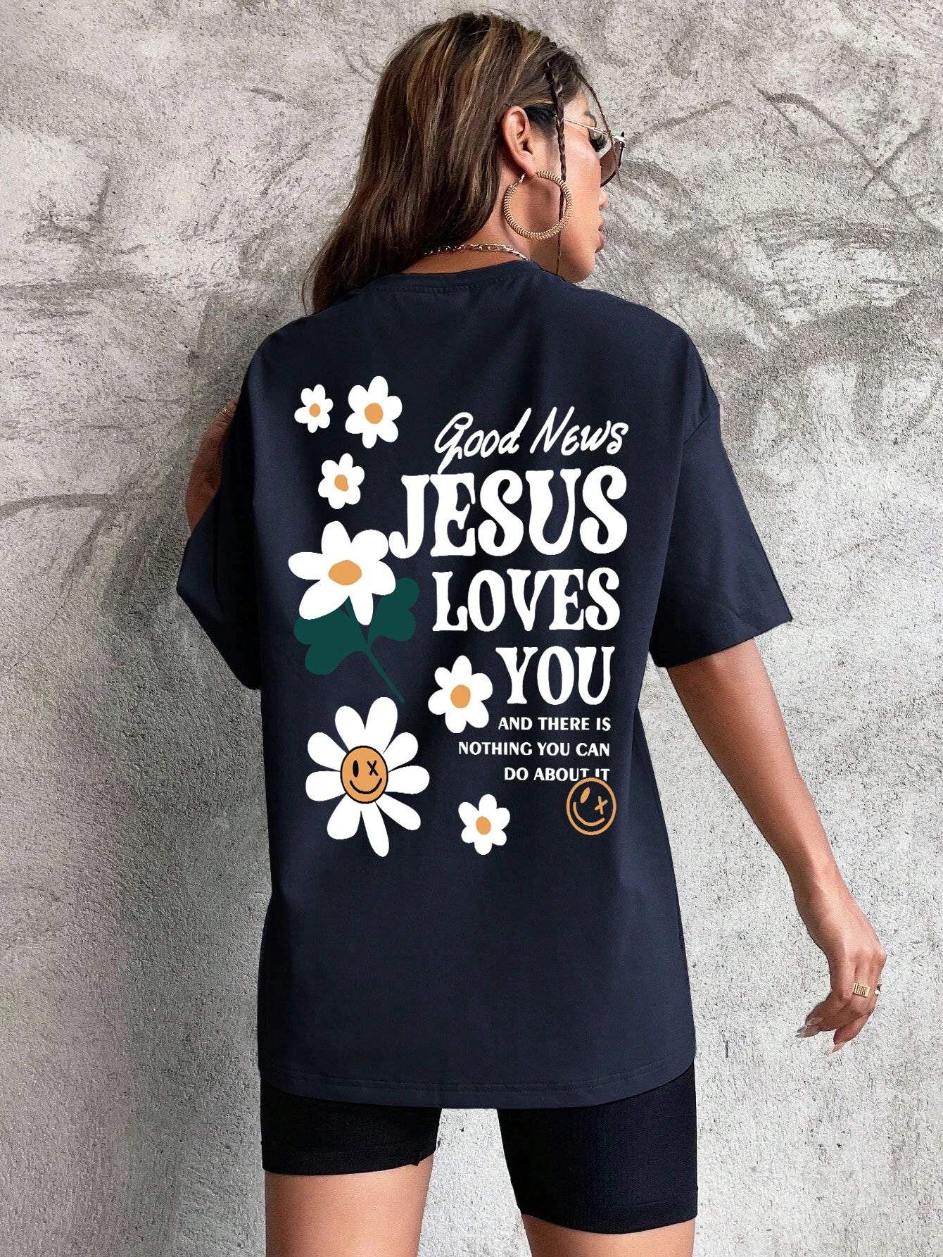 Good News Jesus Loves You Print Women T-Shirt Summer O-Neck T Shirts Basic All-Match Short Sleeve Breathable Comfortable Tops